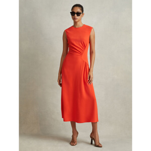 REISS STACEY Jersey Ruched Midi Dress